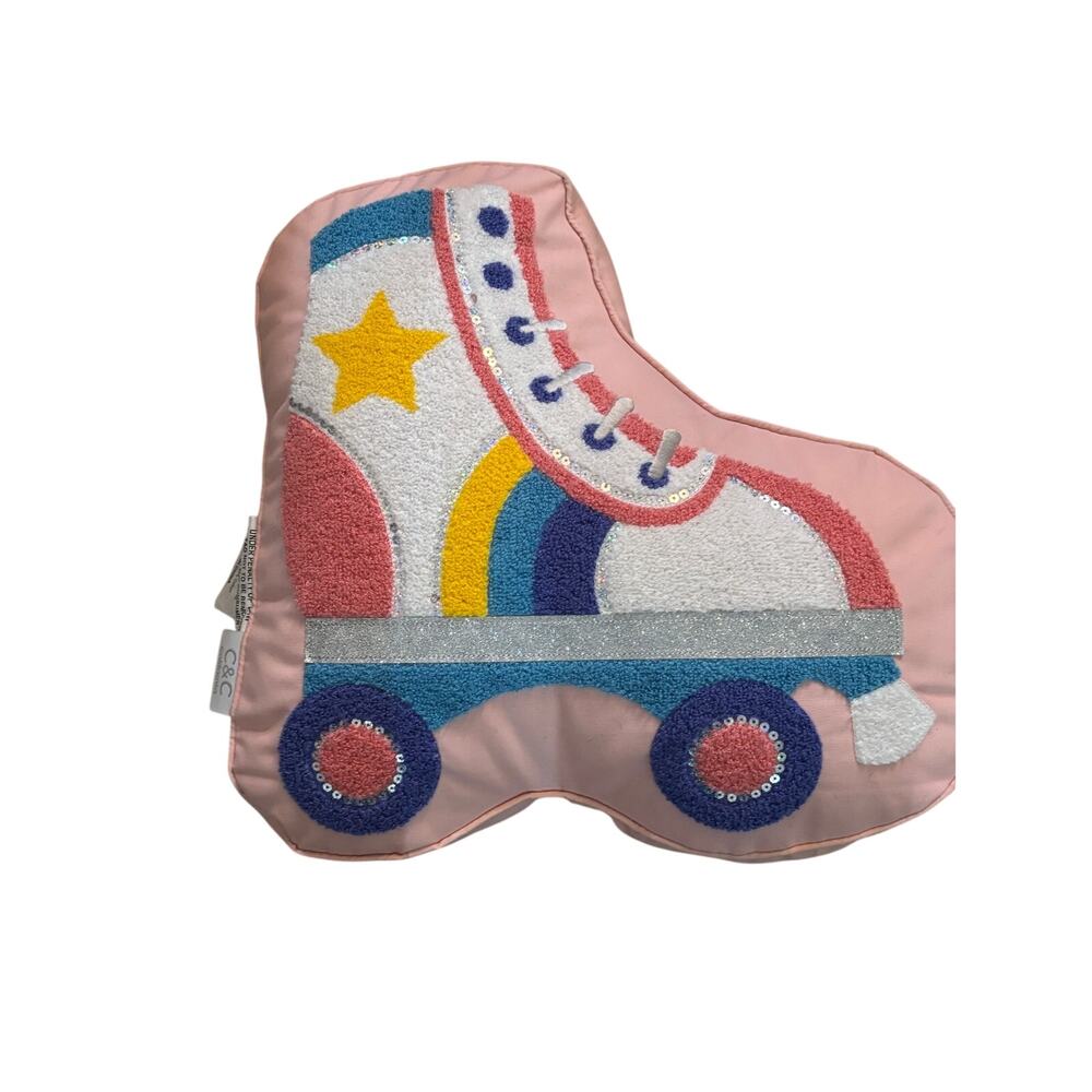 C & C California roller skate embellished throw pillow euc